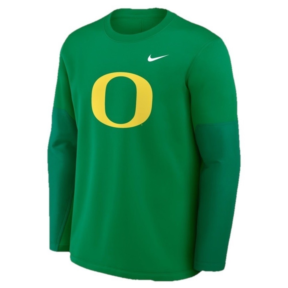 NWT Nike‎ Oregon Ducks 2025 Sideline Coach Green Long Sleeve Fleece T-Shirt XXL